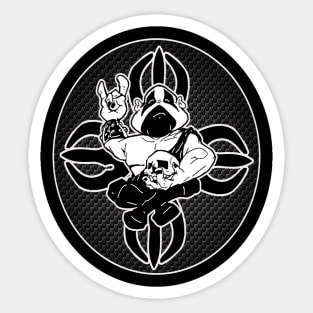 Black Metal Buddha Sticker